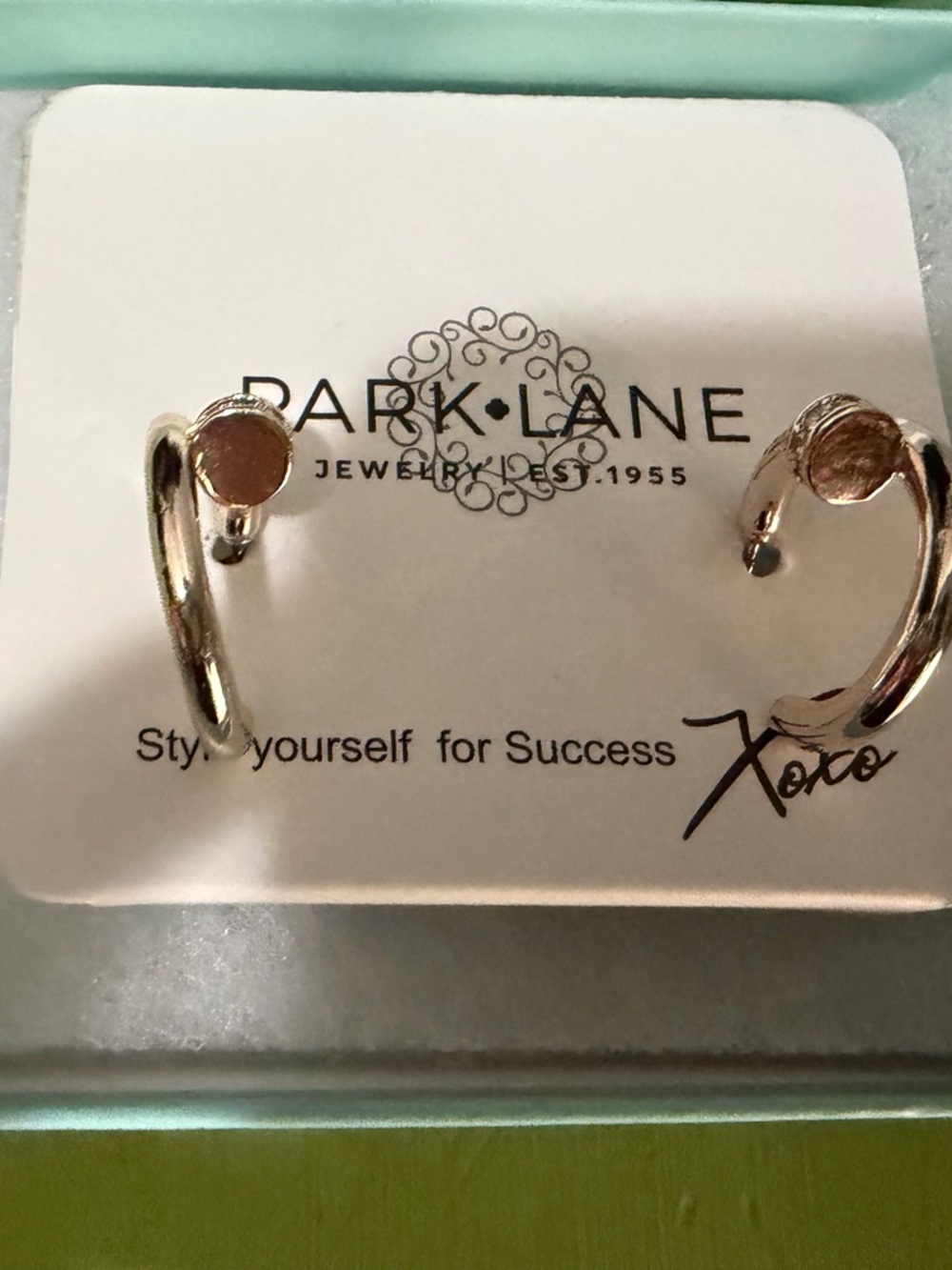 Park Lane Rose Gold Curved Hoop Earrings - Picture 2 of 3